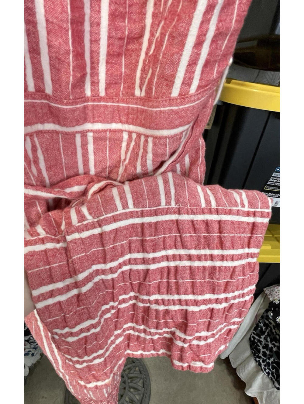 Anthropologie Ett:twa Robin Red Striped Cropped Wide Leg Jumpsuit Romper Size XS - Picture 4 of 7